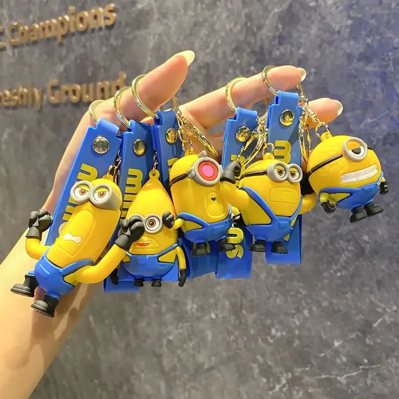 2024 New Minion Cartoon Keychain Bag Keychain Claw Machine Girls Couple Pendant Female Bag Pendant Children’s Birthday Gift