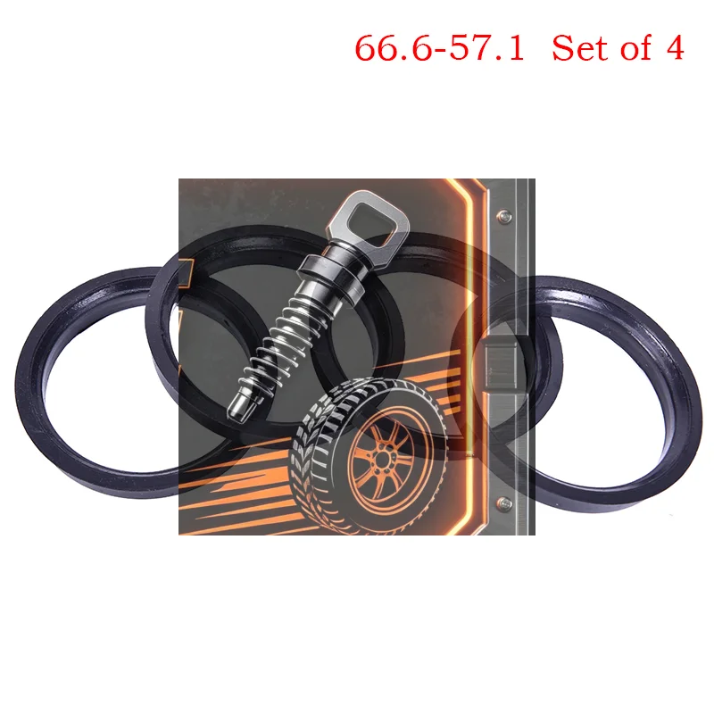 4Pcs 66.6-57.1mm Plastic Wheel Bore Center Collar Hub Centric Ring