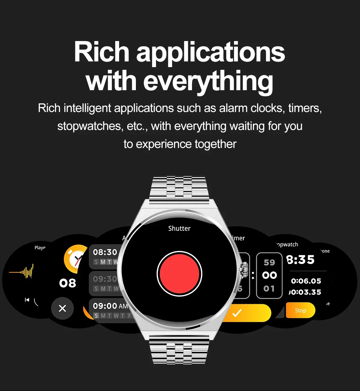 Gaines MT56 Smart Watch Slim Design Amoled Screen Bluetooth Calling Voice Assistant Health Monitoring Men Women Sports Smartwatc