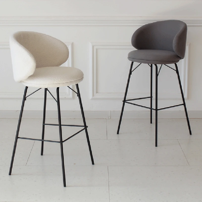 Sillas de Bar nórdicas de diseño de terciopelo, comedor, mostrador alto, moderno, tocador de oficina