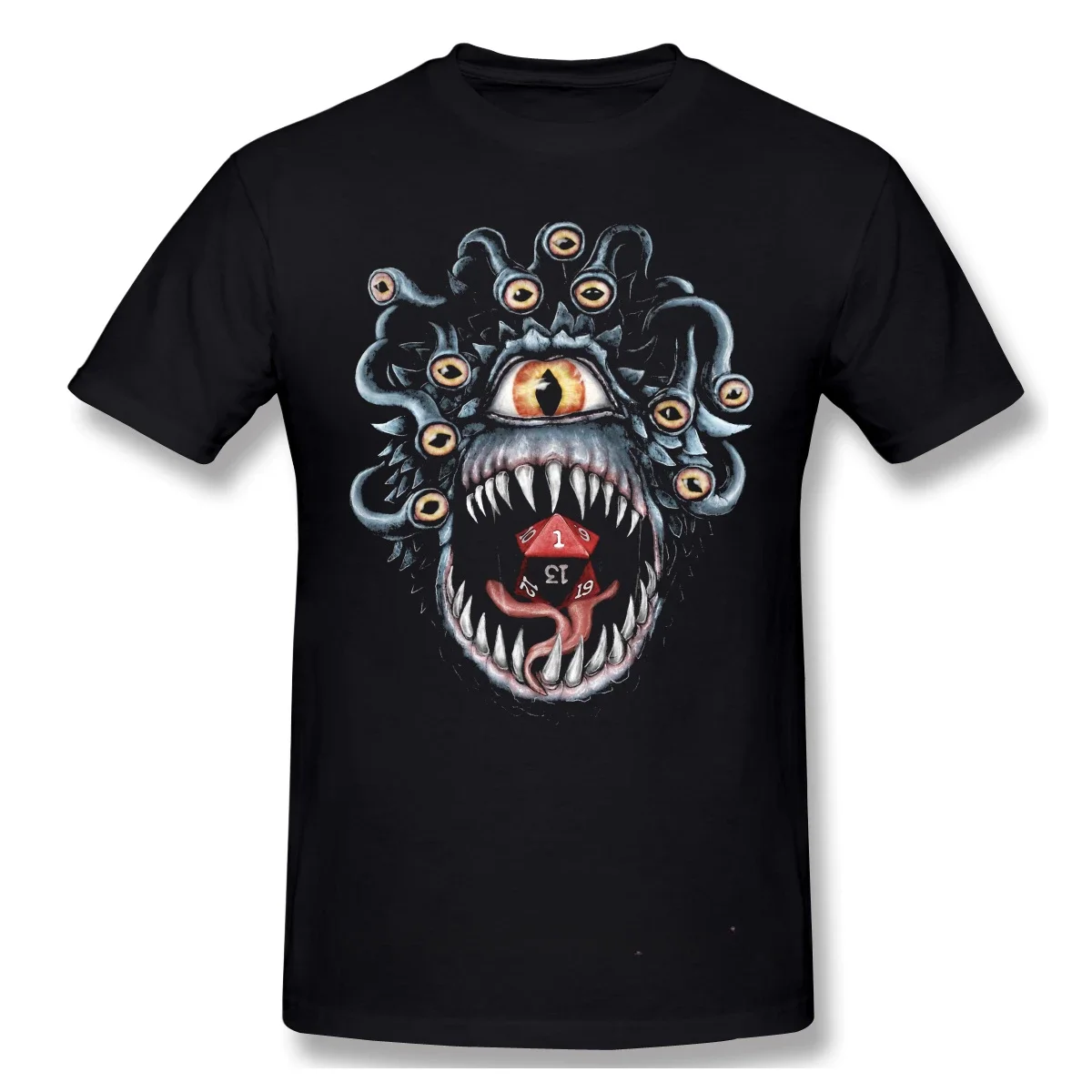 Cotton Tees Harajuku Daily life Men Dungeon Adventure Games Black T-Shirt In The Beholder D20 Pure  graphic t shirts Master