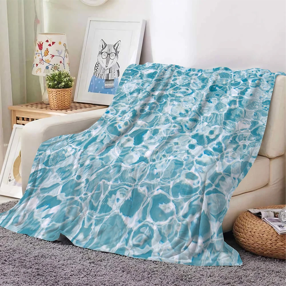 CLOOCL Blanket Sparkling Lake Surface Printed Hiking Picnic Blanket Portable Travel Cover Blanket New Fashion Stitch Quilt