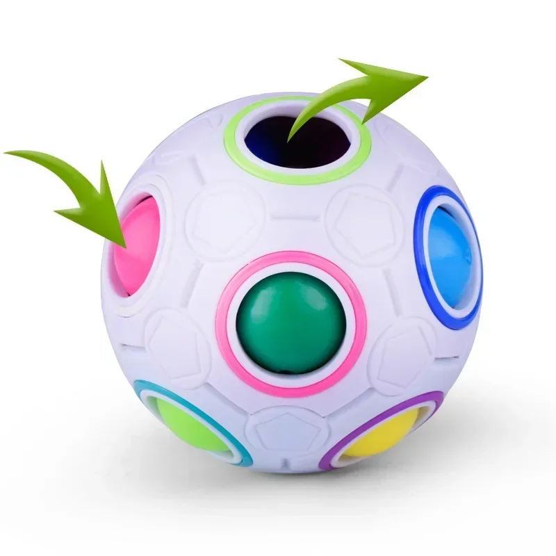 Cube magique créatif, balle anti-stress, presse arc-en-ciel, Puzzle de Football Montessori, jouets pour enfants, jouet anti-stress