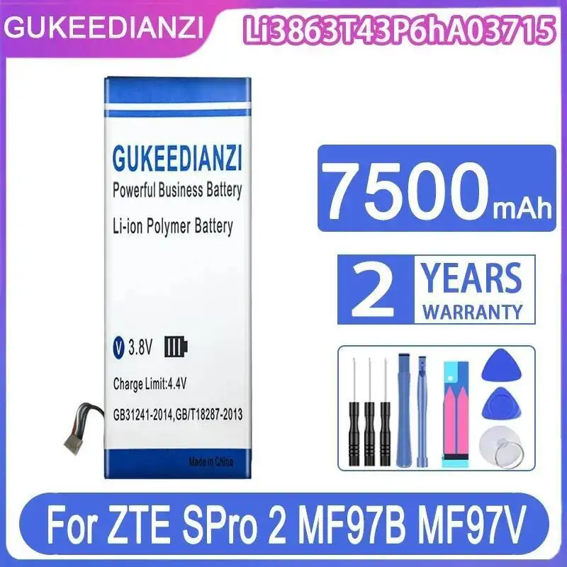 

Li3863t43p6ha03715 Safe Stable Mobile Phone Battery 7500Mah For Zte S Pro 2 II ZKB2A MF97 MF97B MF97V MF97G MF97W MF97E
