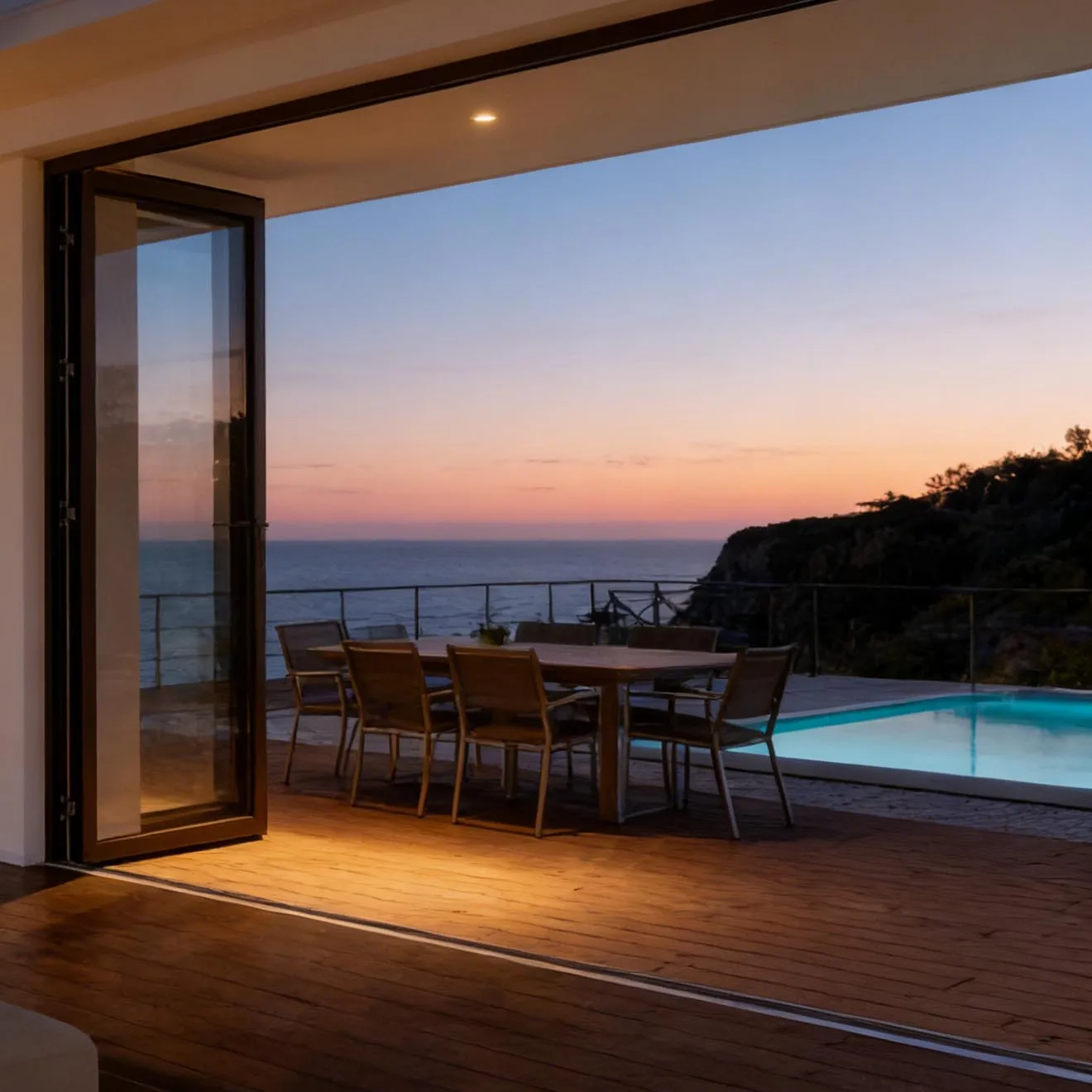 Aluminum Modern Foldable Bifold Folding Patio Door with Thermal Break Double Tempered Glass for Bedroom and Outdoor Use