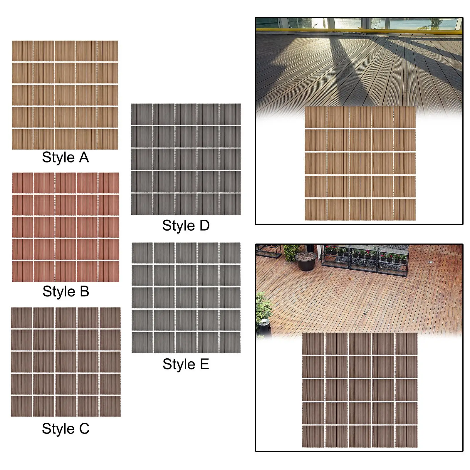 25x Wood Splicing Floors Replacement Terrace Transformation Utility Patio Deck Tiles for Lawn Outdoor Balcony Home Terrace