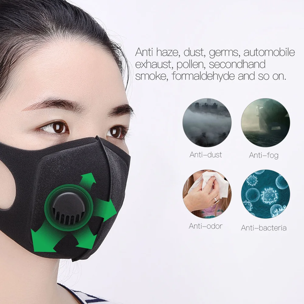 Tcare 1 pz maschera antipolvere traspirante maschere anti inquinamento tessuto protettivo PM 2.5 copertura bocca antipolvere maschera bocca