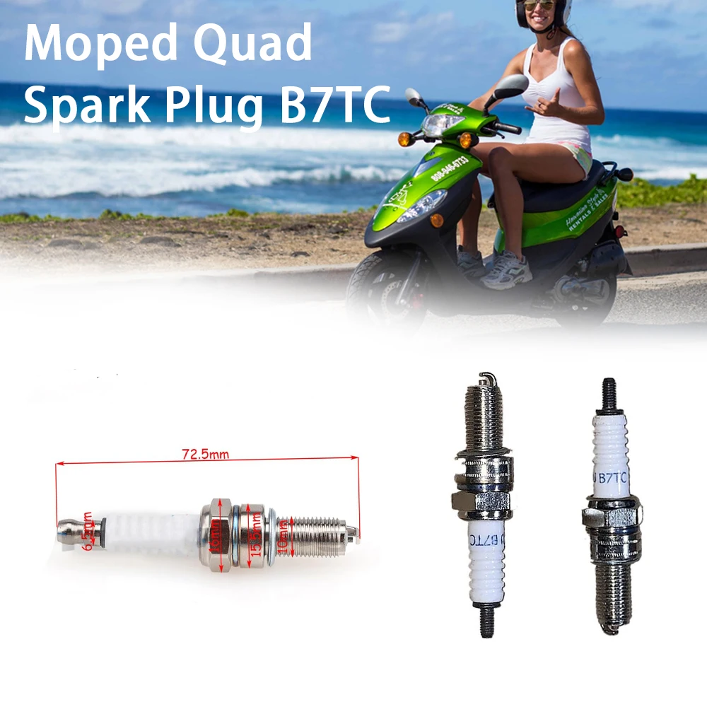 1PC B7TC Spark Plug Motorcycle For CR7EK CR7E C7E CR7EIX CR7EGP IU22 U22ESRN 94703-00353 G59C B7RIU 4 stroke M10 19mm 50-250cc