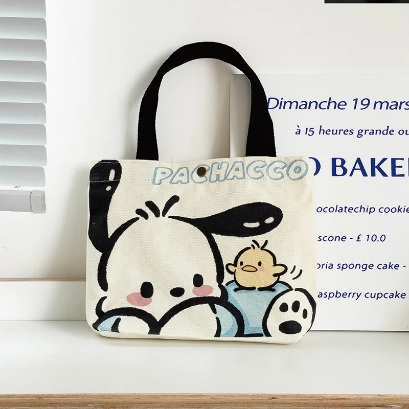 MINISO Sanrio Series Cartoon Cute Canvas Bag Student Mini Bag Sail Cloth Bag Fashionable And Casual Women\'S Handbag