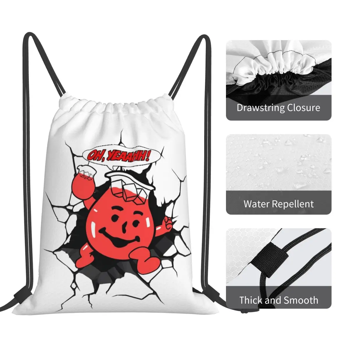 KoolAid Homem Mochilas Casual Portátil Sacos de Cordão Sapatos Bolsa Sacos de Livro Para Homem Mulher Estudantes