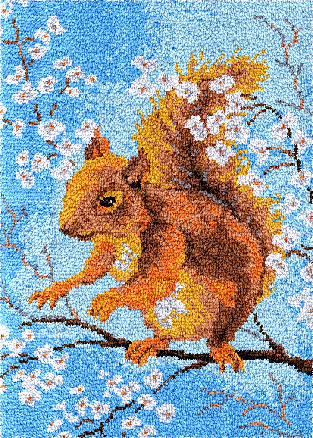 

Squirrel diy latch hook rugs kits plastic canvas bag smyrna arts and crafts making tapestry carpet embroidery set Hobby Art