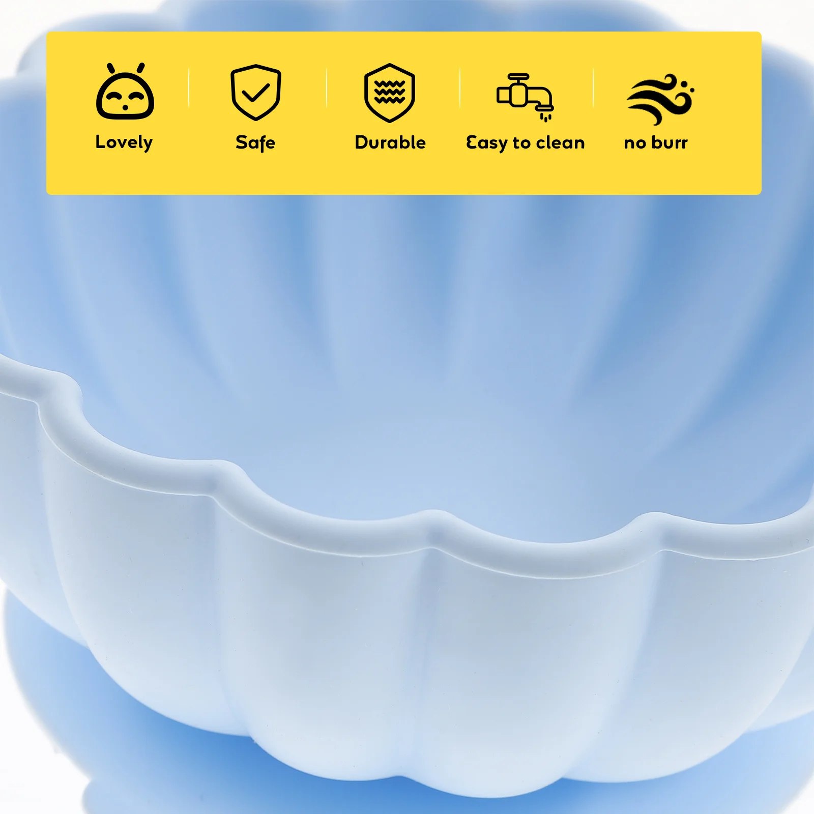 

Pumpkin Flower Shaped Baby Silicone Suction Toddler Food Kids Self Feeding Snack Serving Dish Fruit Bowl Kitchen Dinner