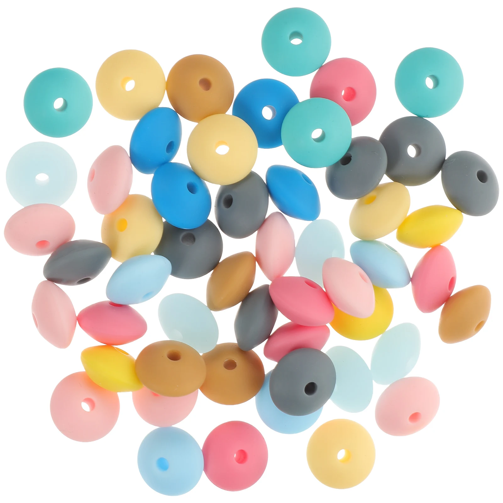

100Pcs Silicone Loose Beads for DIY Crafts Jewelry Making Handmade Bracelets Decorations Bulk Craft Beads with 25Mm Hole