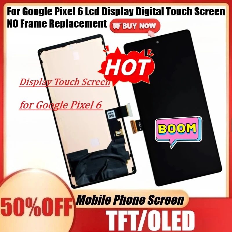 

Новый сенсорный TFT/OLED-экран для Google Pixel 6, ЖК-дисплей, цифровой сенсорный экран без рамки, замена для Google Pixel 6