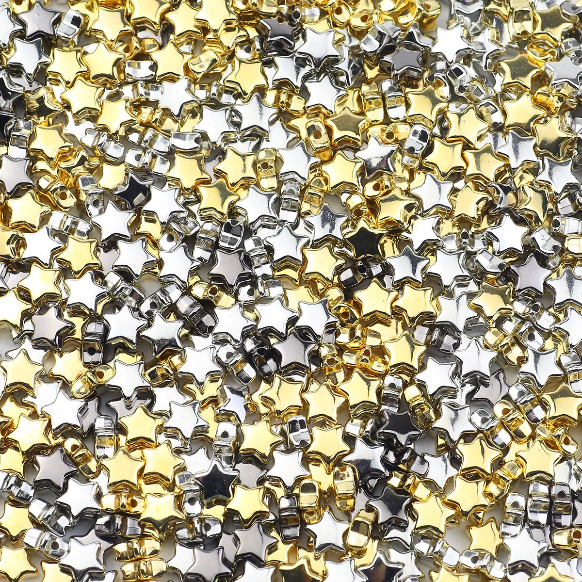 100/200/400pcs 10mm Golden Star Shaped Beads CCB Loose Spacer Beads For DIY Bracelets Necklaces Earrings Jewelry Making Supplies