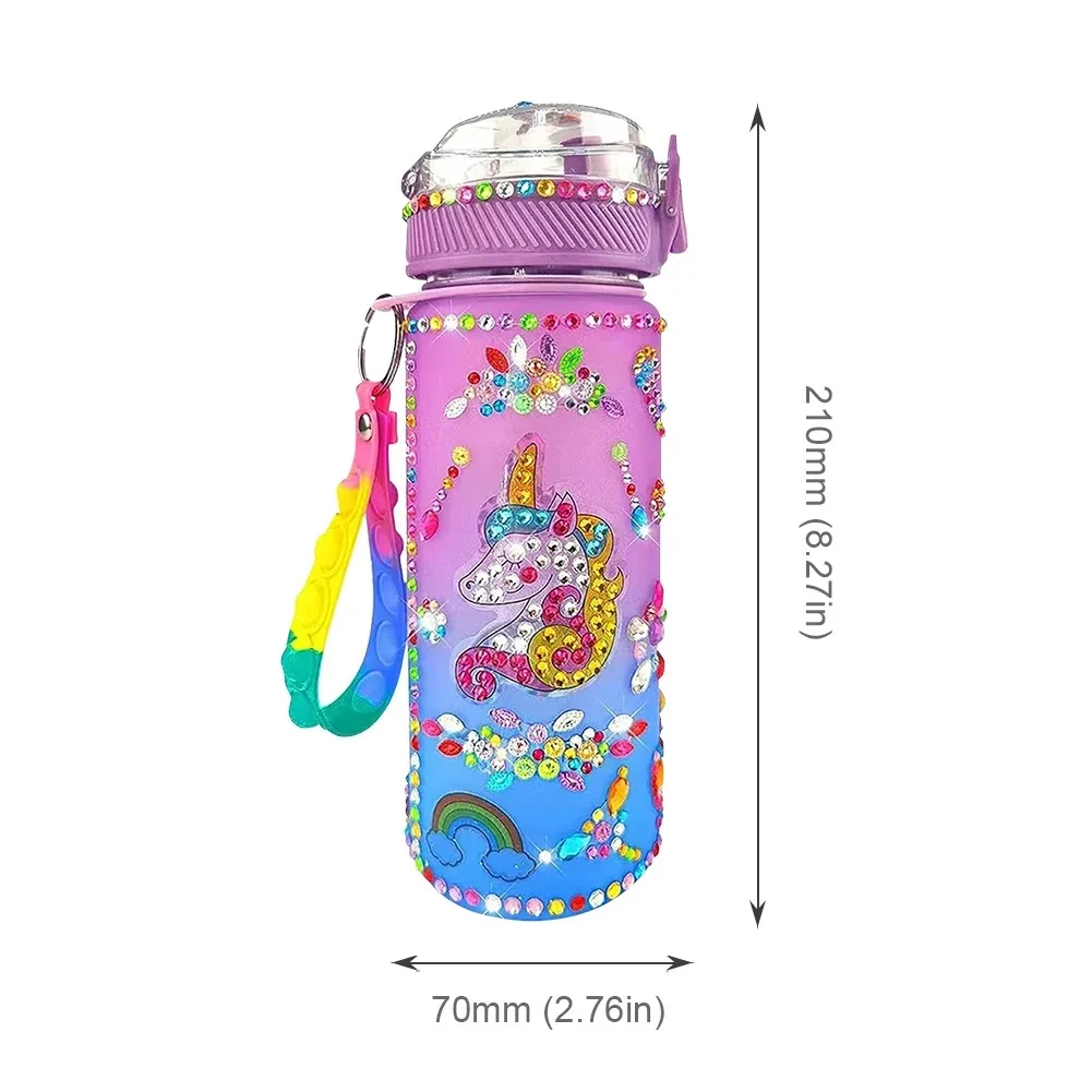 600ml fai da te bambini bottiglia d\'acqua Glitter diamante decorare bottiglia d\'acqua adesivi diamante creativo bottiglia pittura diamante