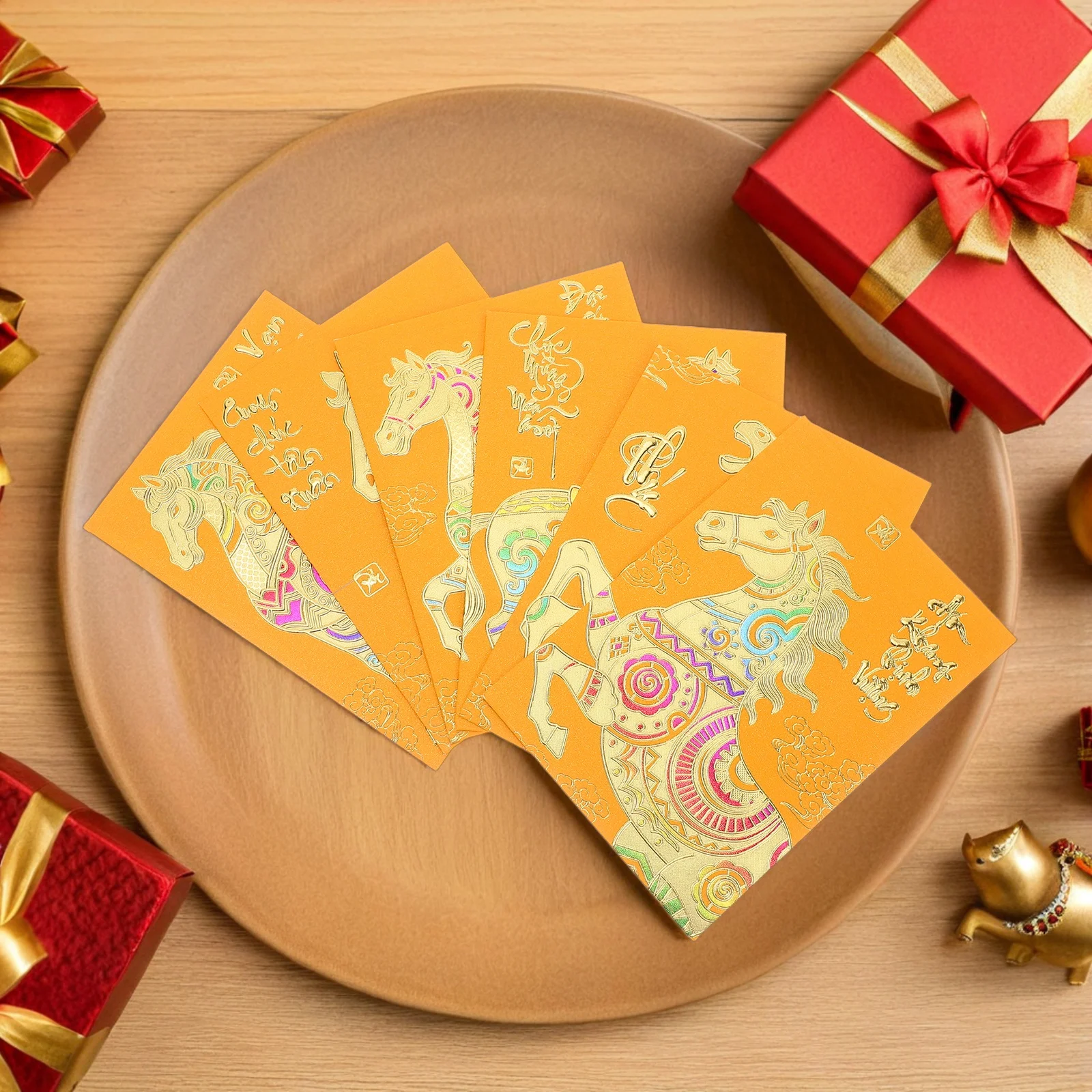 

120 Pcs Lai Feng Vietnamese Red Envelopes for The Year of Horse Paper Creative New