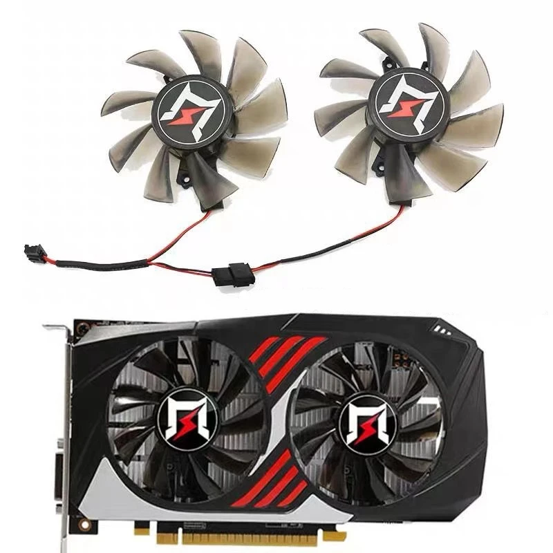 

2 Stuks 85Mm Dc 12V 0.45A Gtx 1050ti Gpu Videokaart Fan Voor Gainward Gtx 1050 1050TI 1650 chasing Edition Videokaart Fan