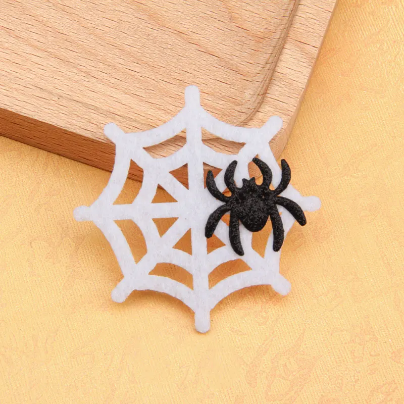 100 Stück Filzstoff-Cartoon-Halloween-Spinnen-Applikationen für Halloween-Dekoration, DIY-Haarspangen-Accessoires, Aufnäher – Detail 6