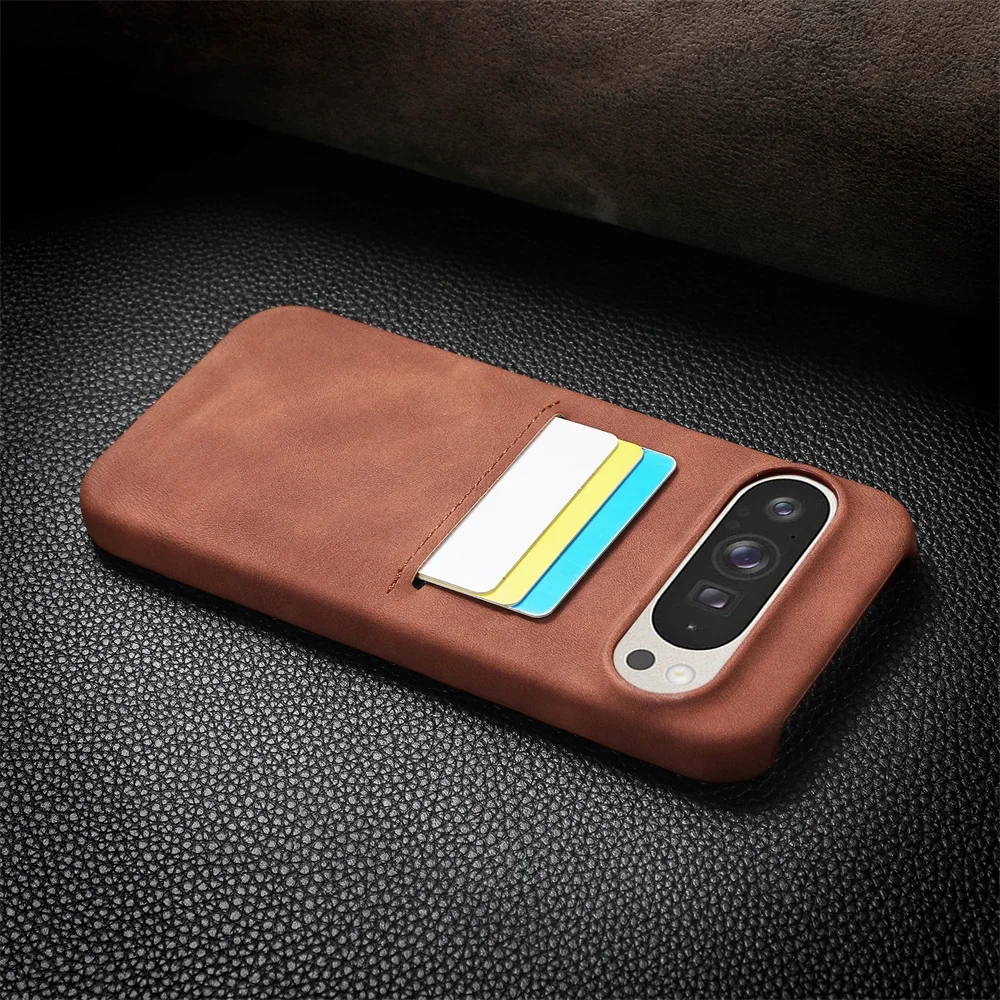 Luxury Botanical sheepskin insert card Soft Leather Case For Google Pixel 8 Pro 9 Pro XL 8A 8 9 Skin Feel Shockproof Back Cover