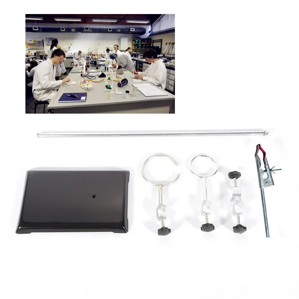 مختبر الحديد حامل قارورة مكثف المشبك حلقة الرف مجموعة حامل دعم الكيمياء الجديدة