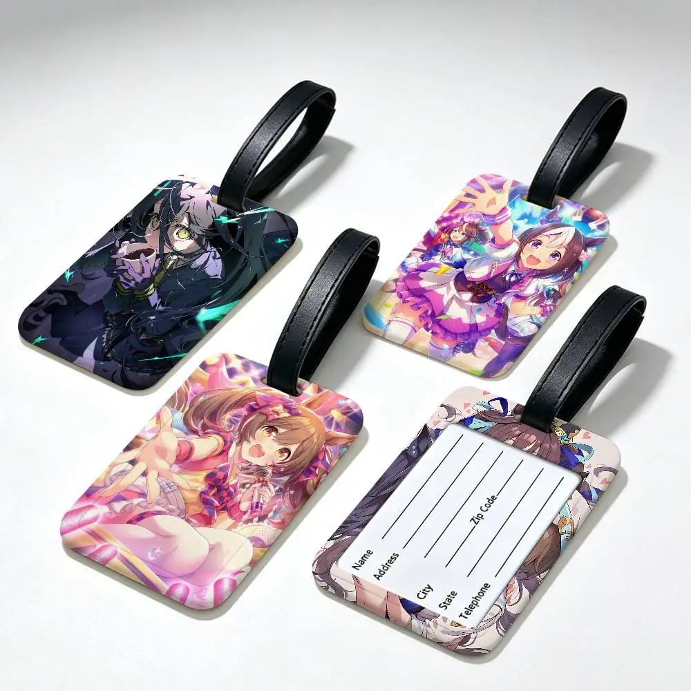 cartoon anime P-Pretty beautiful D-Derby PVC Waterproof Luggage Tag Anti lost Information Card Cover For Student Bag Travel