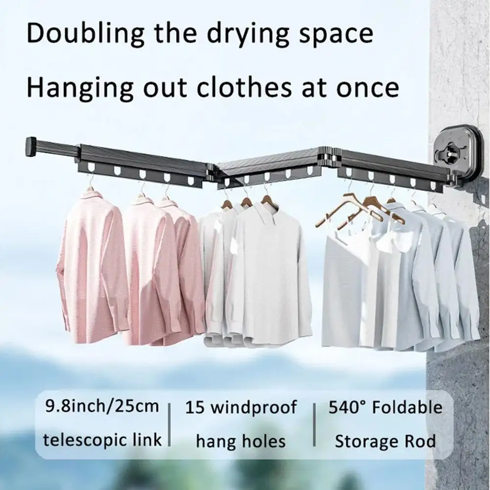 

Folding Clothes Hanger Indoor Retractable Cloth Drying Rack Space Saving Home Laundry Clothesline Wall Mount Amp Clothing Rack