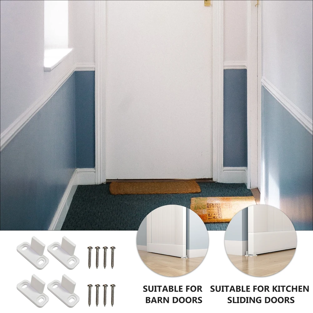 

2 Sets Guide Door Stoppers Prevent Swinging Barn Door Floor Guides Sliding Closet Guide Barn Floor Guides POM Hardware