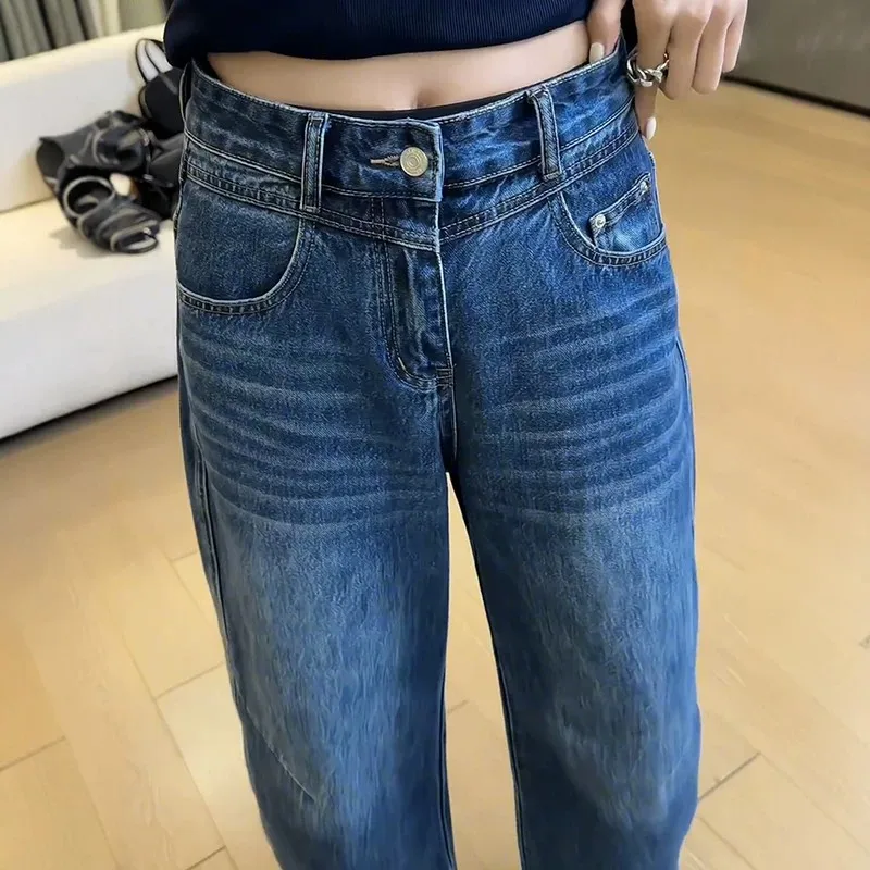 Women's Pants Loose Fit Straight Leg Women's Jeans Lightweight Summer New for Petite Tall Short Height 4