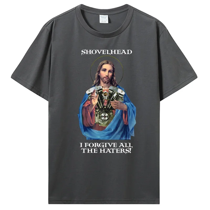 Men Cotton Tshirt Hip Hop Tees Tops Harajuku Streetwear Retro Jesus  I Forgive all the haters Biker Gear T-Shirt funny