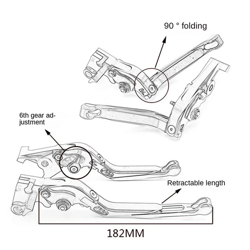 For Honda CBR600RR 2007-2017 Motorcycle Accessories CBR 600 RR Modified Parts Adjustable Folding Extendable Brake Clutch Lever