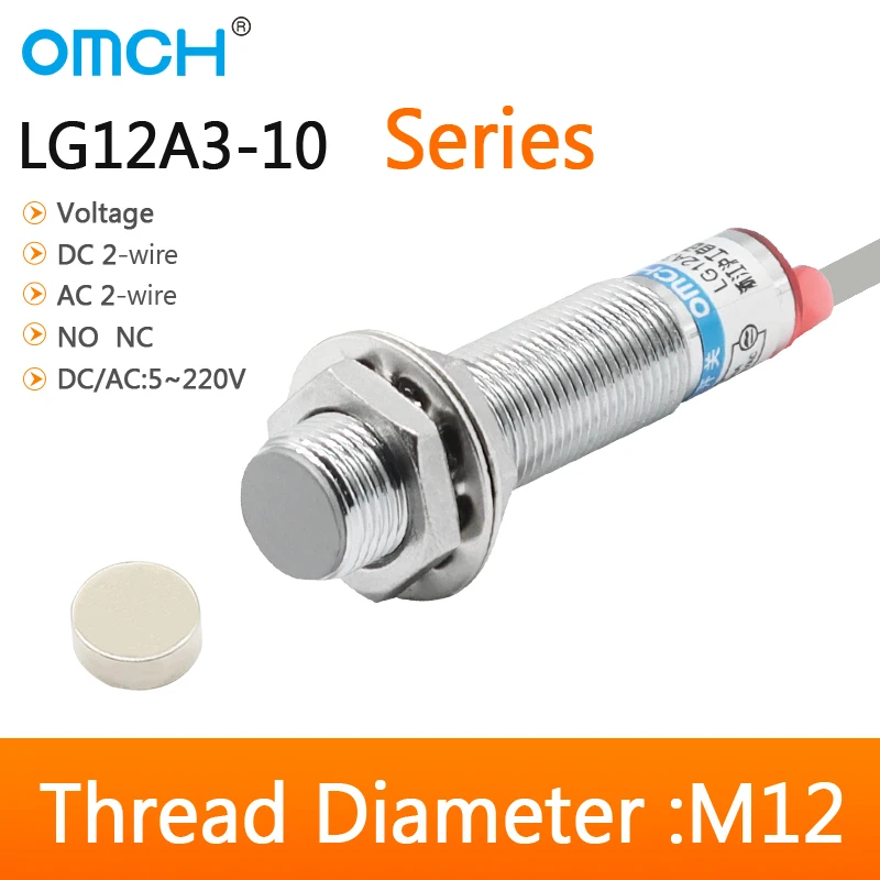 OMCH Reed Magnetic Switch LG12A3-10-J Series Proximity Sensor General Two Wire Normally Open