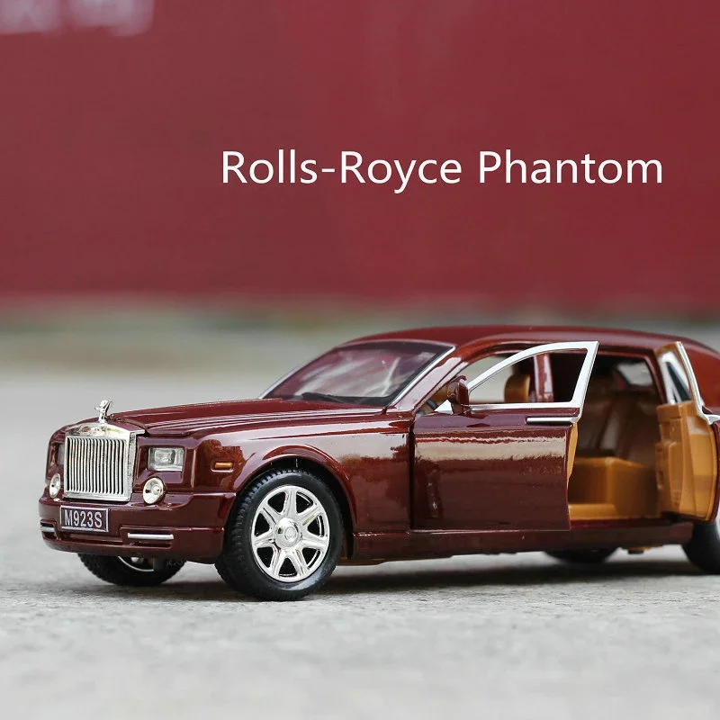 1:24 Diecast Alloy Car Model Rolls Royce Phantom Metal Toy Car Wheels Simulation Pull Car Collection Gift A249