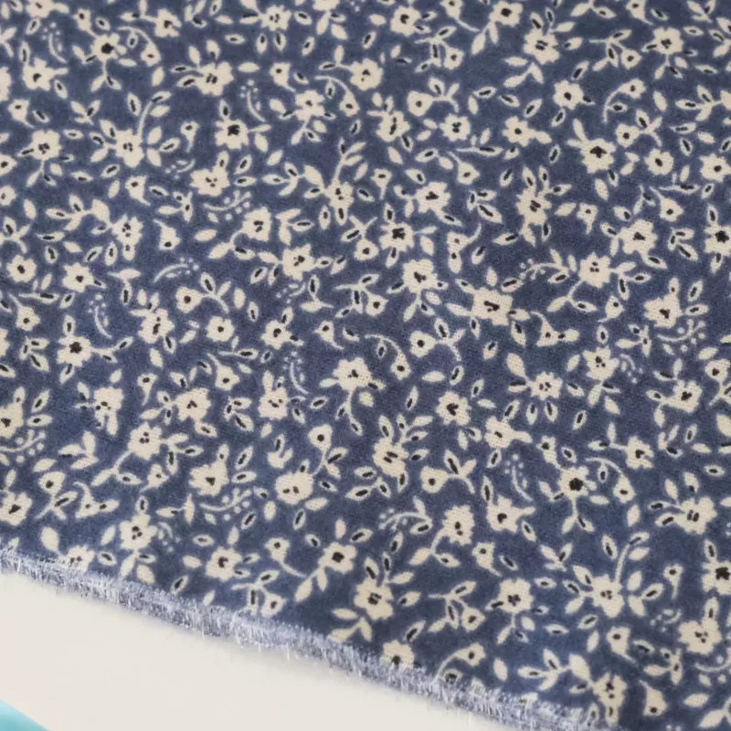 Blue Brushed Cotton Fabric Printed All Cotton Handmade DIY Sewing Fabric for Craft And Sewing Projects