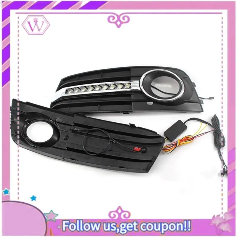 

Latest Car Fluorescent Daytime Running Light Mesh Grille Fog Lamp Frame Suitable For A4 B8 2009-2011 8KD807682 8KD807681 Pa