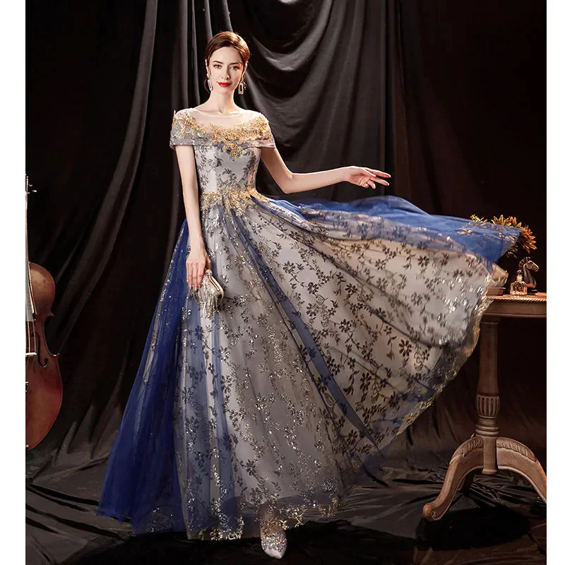 

Королева очарования, синий ужин, ежегодное собрание, прогулочное шоу, ведущее, соло, свадебное платье, вечернее платье, женская юбка трапециевидной формы XQ29