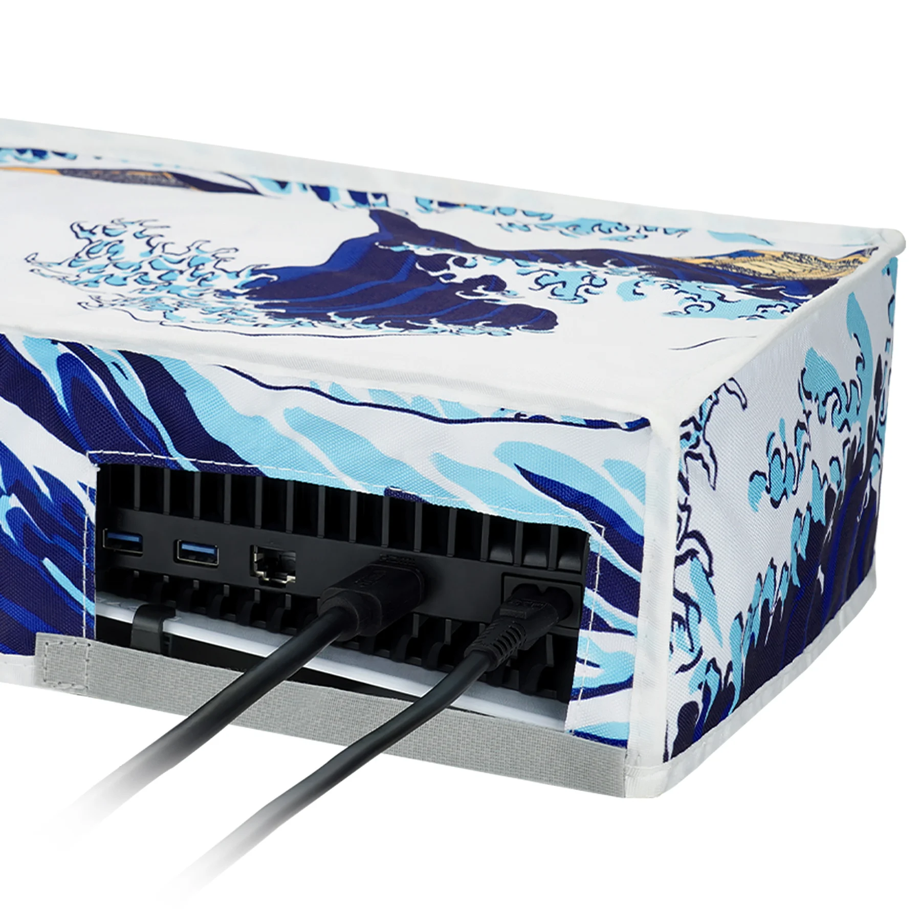 PlayVital The Great Wave 나일론 수평 먼지 커버, 먼지 가드 방수 커버, ps5 콘솔 디지털 에디션 및 디스크 에디션용