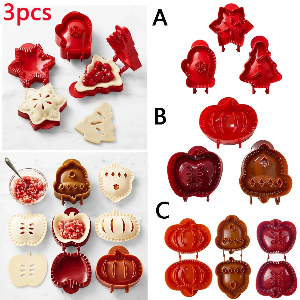 

3 Pieces C Pocket Pie Molds Apples-Pumpkins And Acorn-Shape Pie Maker Pie Pie Mold Baking Lover