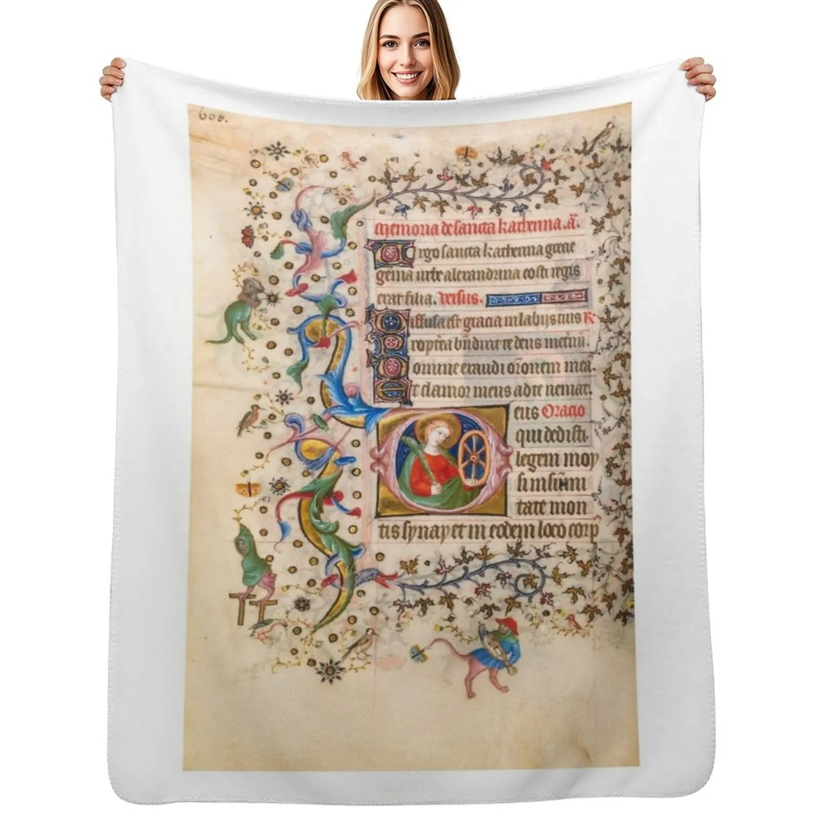 Luminous Book of Hours Throw Blanket for winter Hair Thermals For Travel Vintage Shaggy Decorative Sofas Blankets