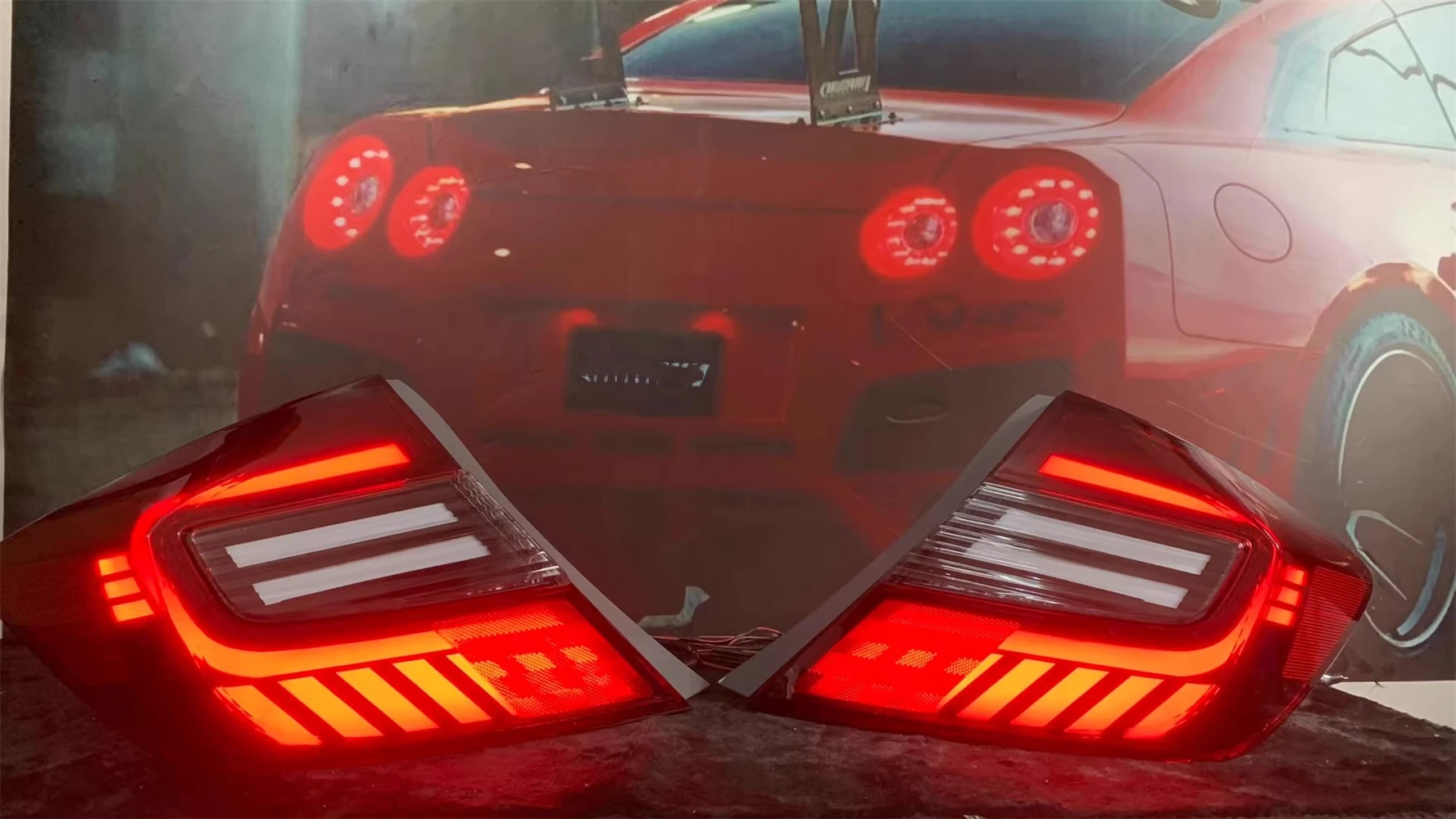 

Car led modified Tail Light assembly for Honda Civic 9th Brake Driving Reversing rear Lamp Turn Signal 2pcs