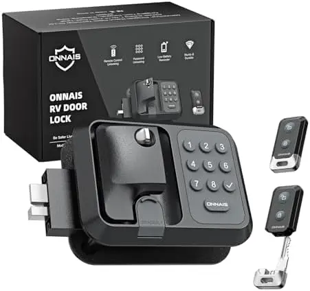 

ONNAIS Full Metal RV Keyless Entry Lock – Password & Remote, Fits Trailers & 5th Wheels