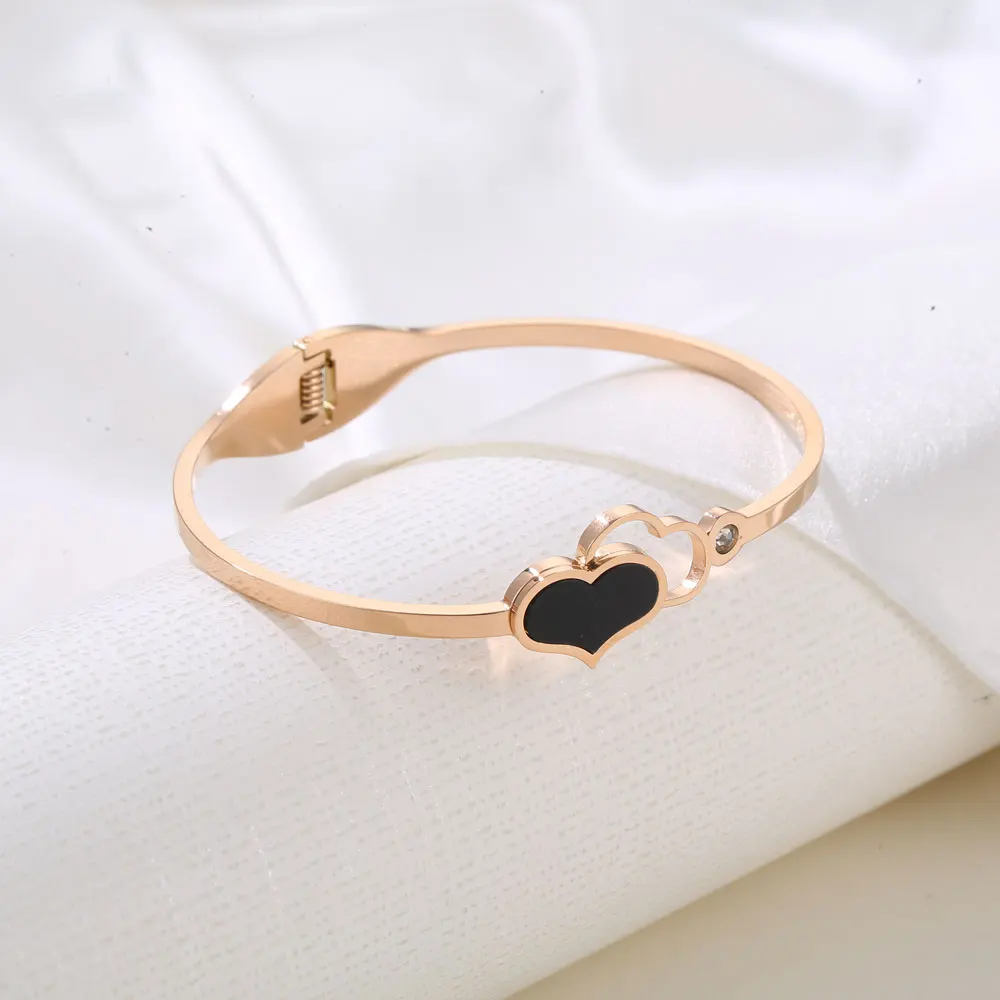 Heart Bracelet For Women 316L Stainless Steel Fashion Jewelry Accessory Cuffs Bracelets Lovers