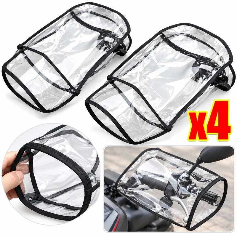 Waterproof Windproof Motorcycle Handlebar Muffs Warm PVC Winter Grip Covers 38x22cm Shield Sleeve for Motorbike Scooter E-Bike