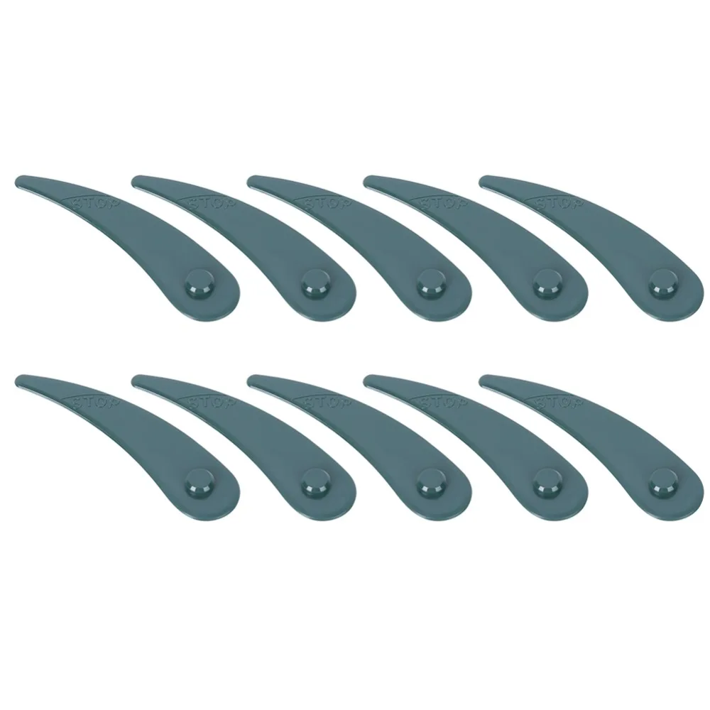 10pcs Plastic Material Lawn Mower Blade Versatile Design Weed Removal Function Replacement Cutting Blade Green And Black Color