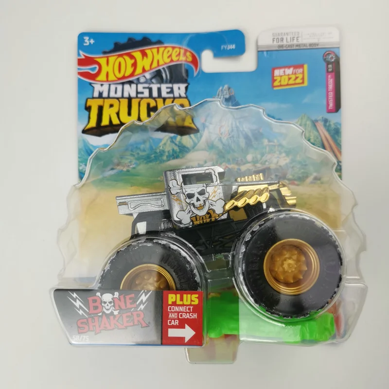 Hot Wheels-Modèles de voitures en alliage moulé sous pression, Buzz, Year, Tiger, Bone Shaker, Mega, Wrex, Jurassic, FYJ44, Monster Trucks, Renforcement, 1:64, 2022