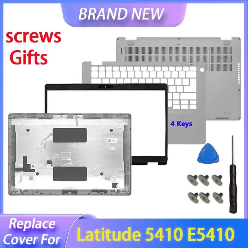 Reemplazar la cubierta para Latitude 5410 E5410 Series LCD contraportada bisel frontal reposamanos superior inferior 0NKPM7 00W819 plata