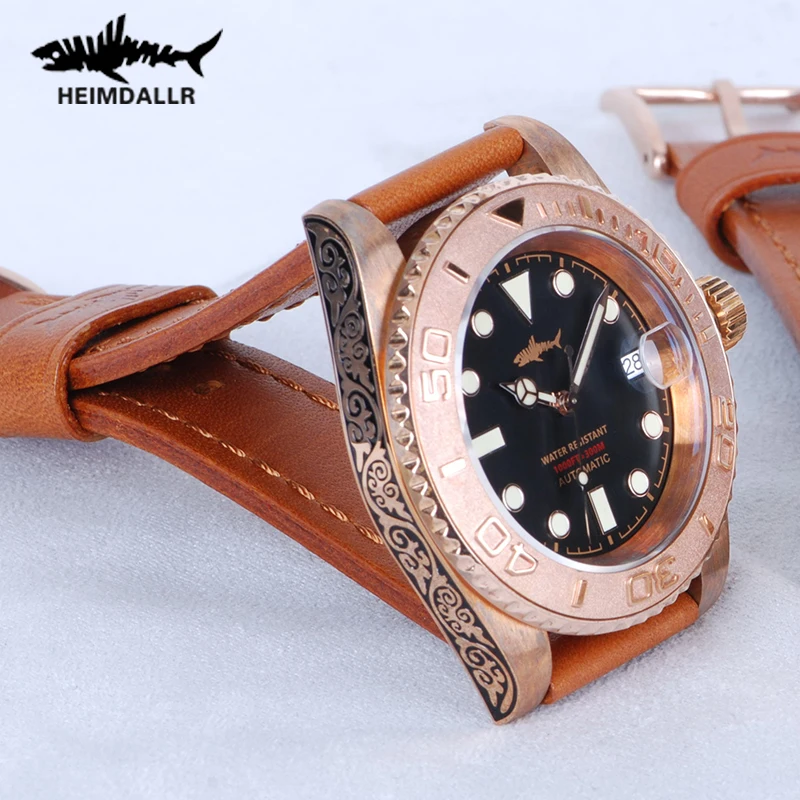 Imagem -02 - Heimdallr Bronze Mergulho Relógio Homens Automático 3c Luminous Dial Sapphire Crystal Bezel com Padrão Mecânico 300m Resistente à Água