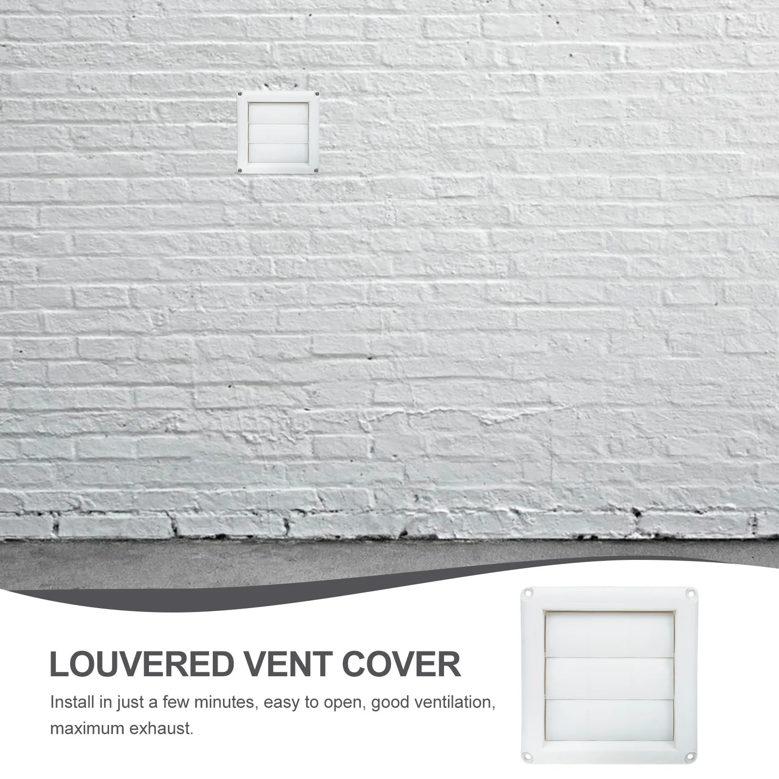 Louvered Vent Cover External Wall Air Vent Plastic Dryer Exhaust Good Ventilation Weather Proof Maximum Airflow Easy Open