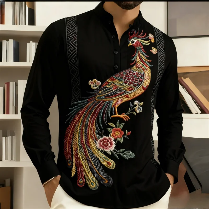 

Новая мужская рубашка с длинным рукавом, с 3D-принтом в виде цветочного узора, модный и повседневный комбинезон из мягкой ткани.