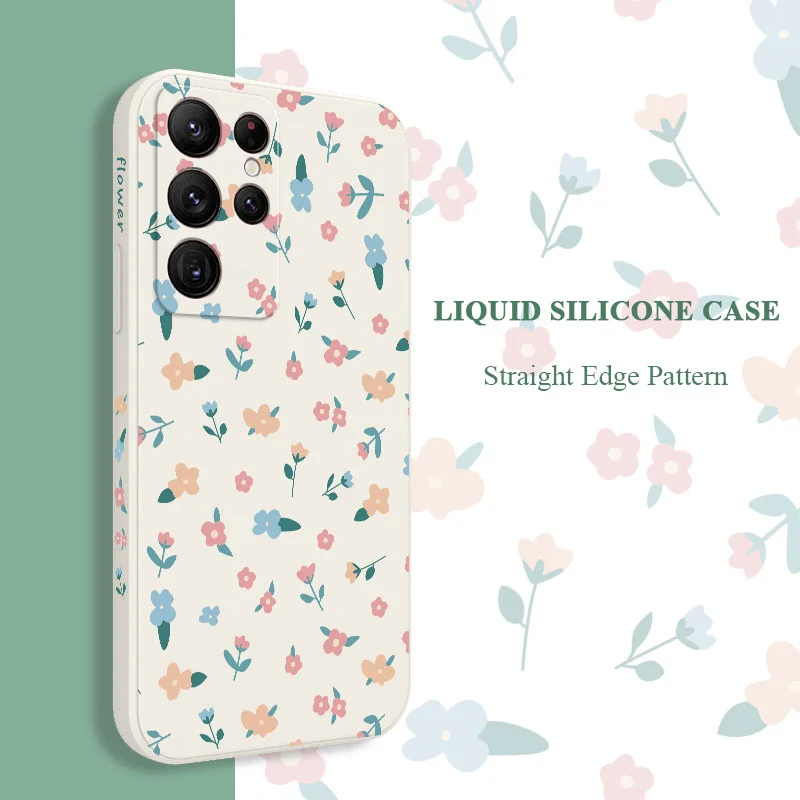 Mini Flowers Phone Case For Samsung Galaxy S24 S23 S22 S21 S20 FE S10 S9 S10E Note 20 ultra 10 9 Plus Cover